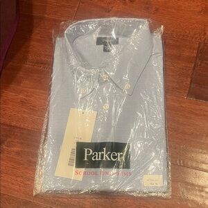 NWT-Parker Uniform Youth Size 18 Sky Blue Polo Shirt